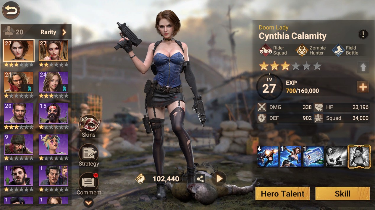 Doomsday: Last Survivors — Hero / commander screen