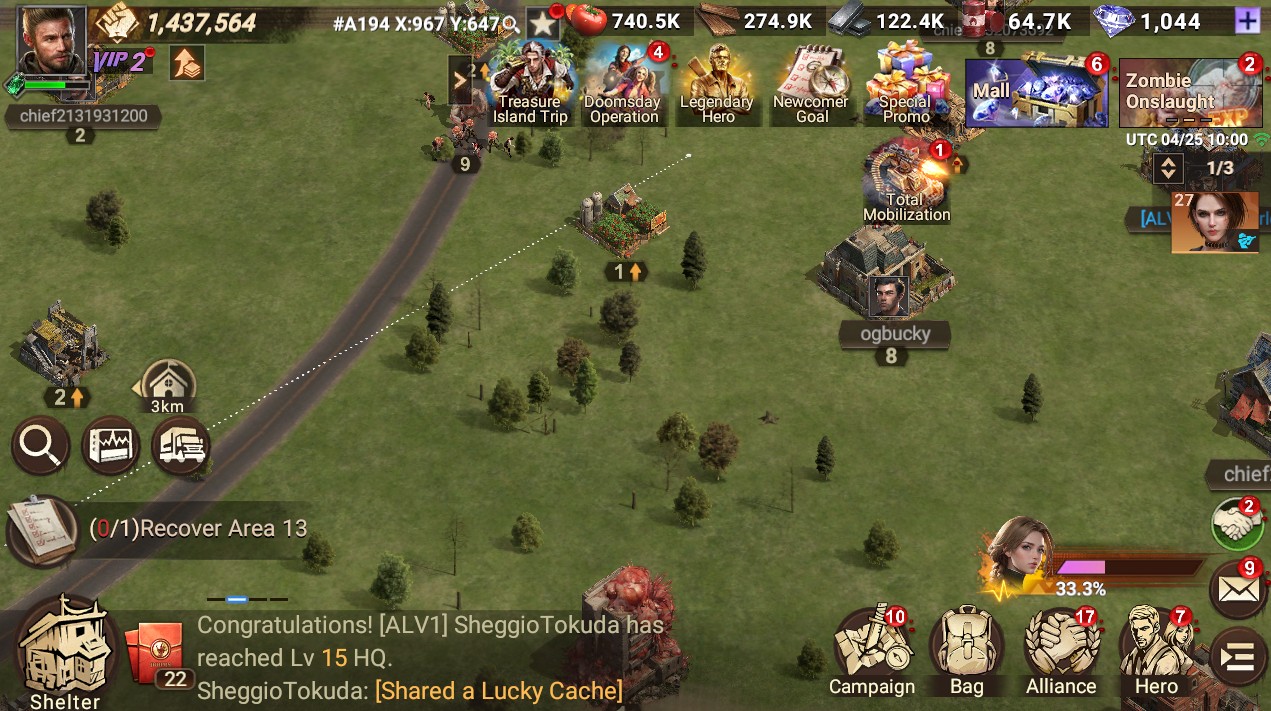 Doomsday: Last Survivors — World map / overworld